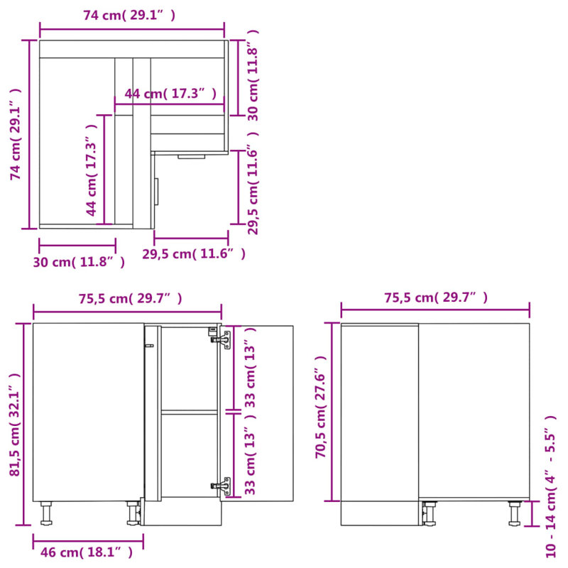 Lyon Kitchen Cabinet Lyon, Grey