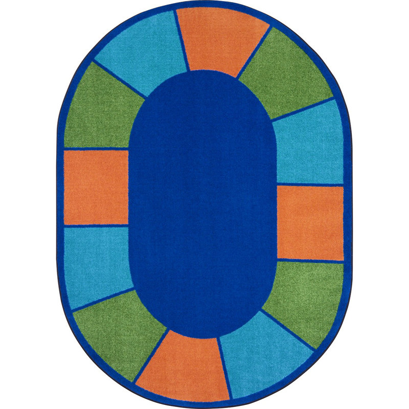 Kid Essentials Squares to Spare Area Rug, Oval 5'4" x 7'8"