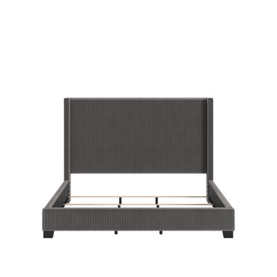 Vita Upholstered Pleated Wingback Bed