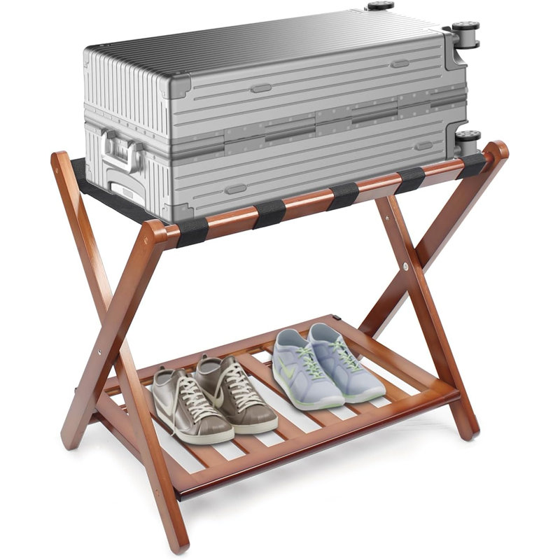 Fully Assembled Walnut Luggage Rack