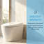 Toilette intelligente sans réservoir avec siège de bidet intégré, chasse d'eau avec capteur de pied, siège chauffant, séchoir à air chaud et télécommande