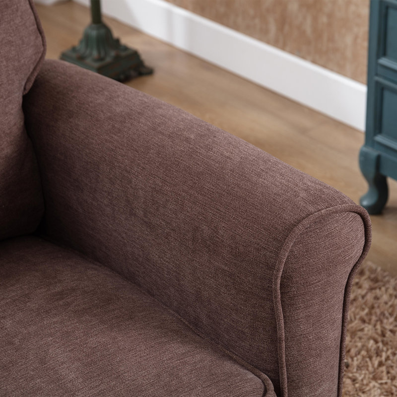 Fauteuil inclinable manuel 33,55 po Jasahd, Mélange de lin brun