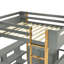 Lit mezzanine avec armoire de rangement intégrée, cubes et bureau pliable pour économiser de l'espace et une vie fonctionnelle