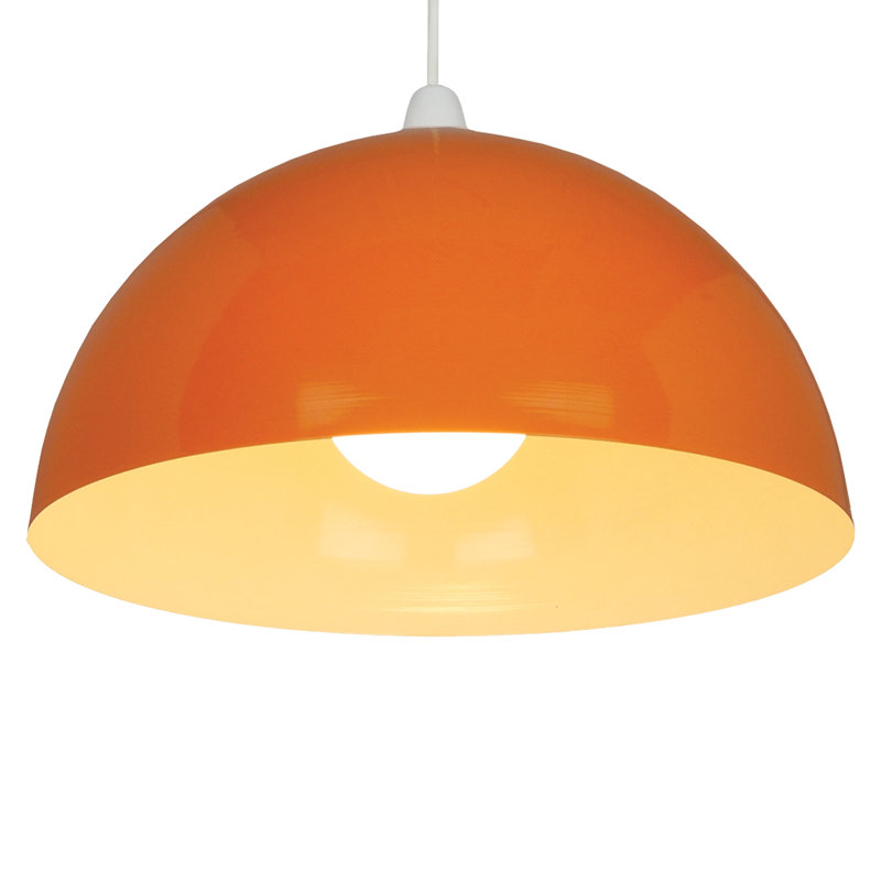 22cm H Steel Bowl Pendant Shade ( Screw On ), Orange