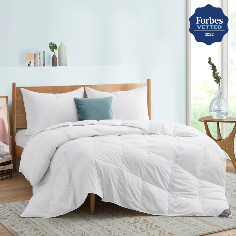 600in³/oz Fill Power Summer Duck Down Comforter, Full / Double Down Comforter, White