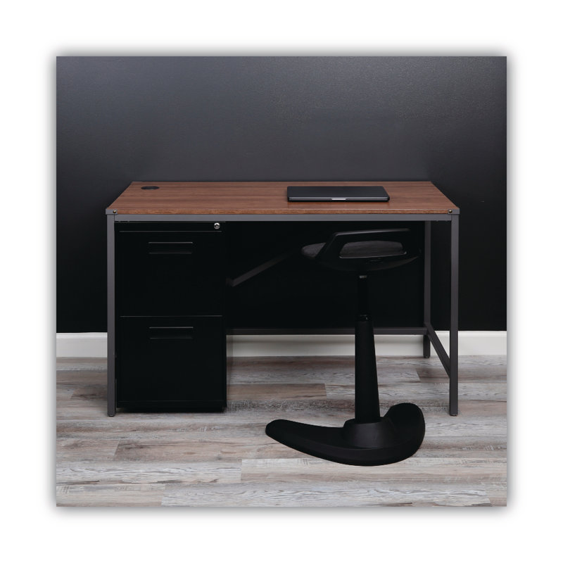 Black 2-Drawer Mobile Steel File Cabinet with Lock