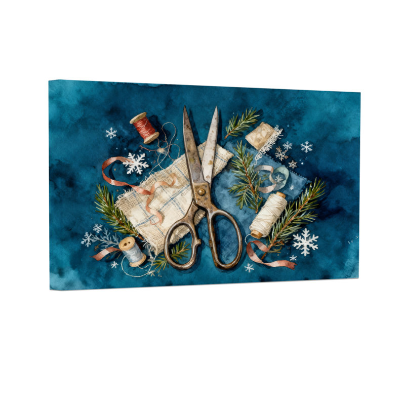 Christmas Winter Craft Tools And Snowflakes Pattern