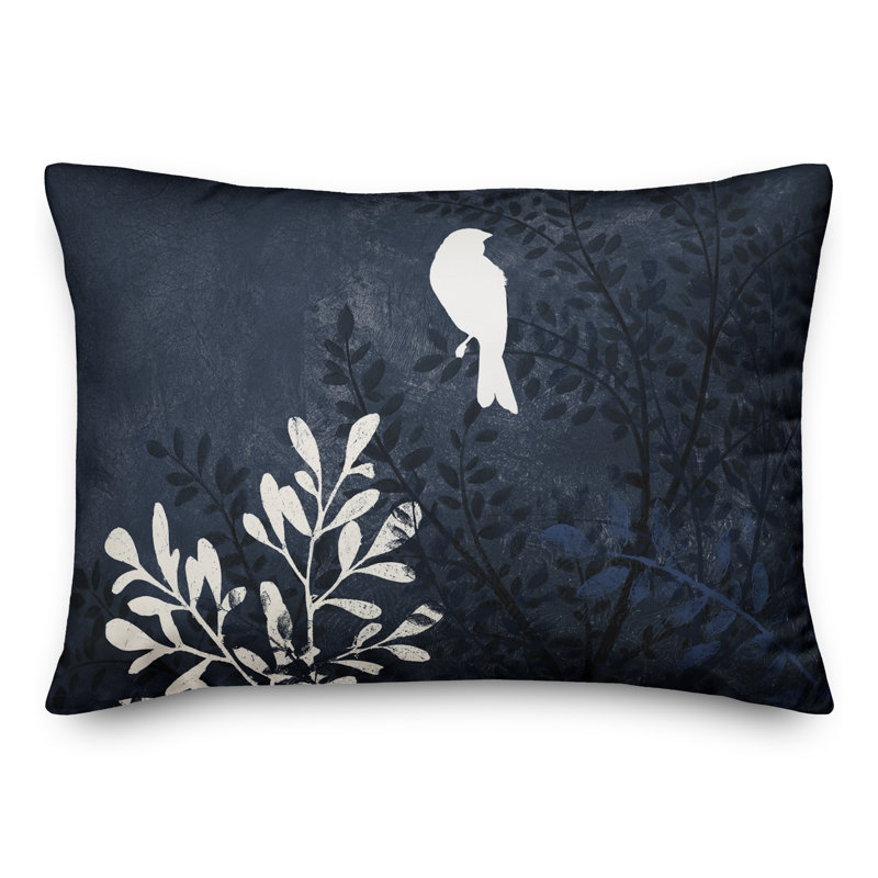  Housse et insert de coussin rectangulaire extérieur Bird on Branch, Bleu