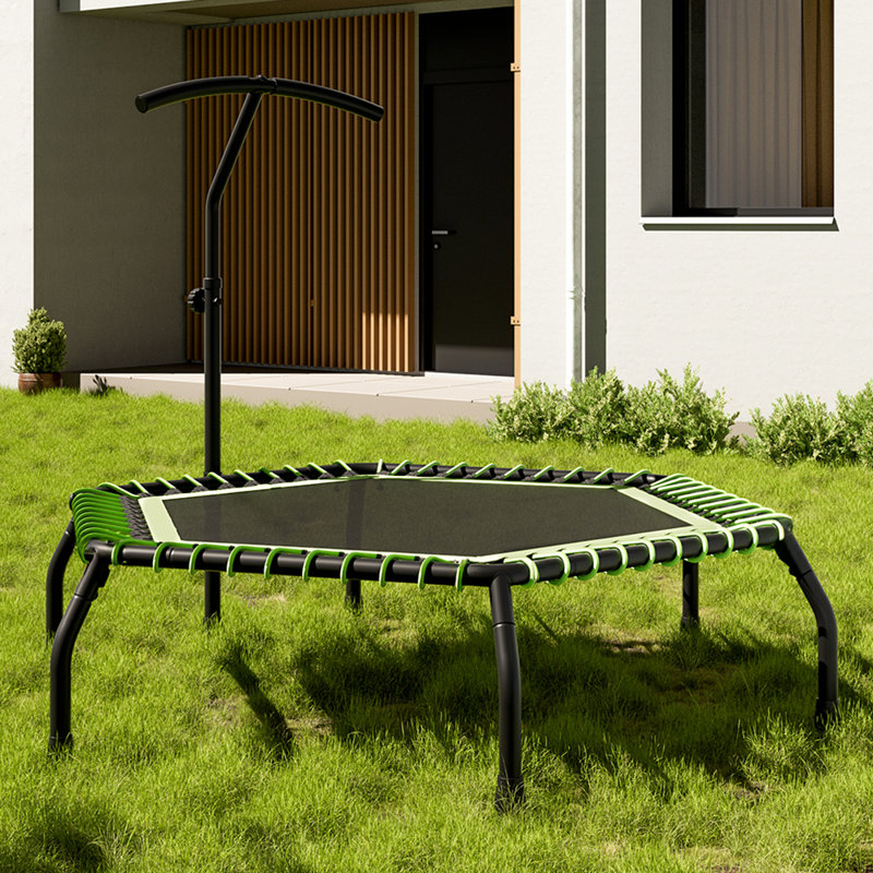 Freeport Park ft Hexagon Backyard Trampoline, Black/Green