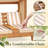 Kids Double Chaise Lounge with Canopy 2-Seater Sunbed with Cup Holder and Brown & White Striped Cushions-1629715217