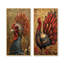 Ensemble de 2 reproductions d'art rouges et dorées «Red I»-110594313-110594316