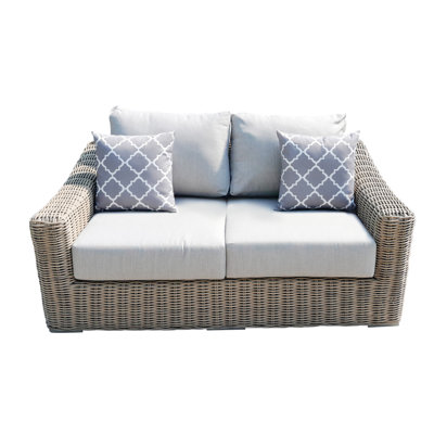 Sommerville 66.9'' Wide Wicker Loveseat with Cushions