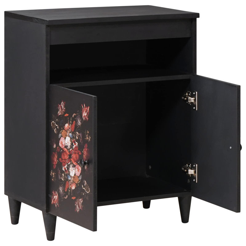 Solid Wood Rectangle Accent Cabinet