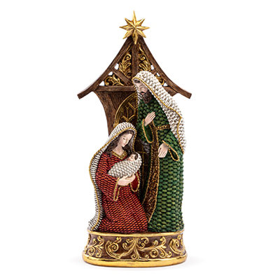 Crèche de Noël, tissage de panier