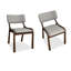 Chaise d'appoint à dossier à lattes grises (ensemble de 2)