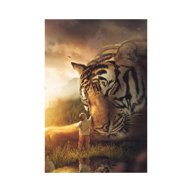 The Giant Tiger by Zenja Gammer - Print on Canvas, Wrapped Canvas, 20.32 cm H x 30.48 cm W
