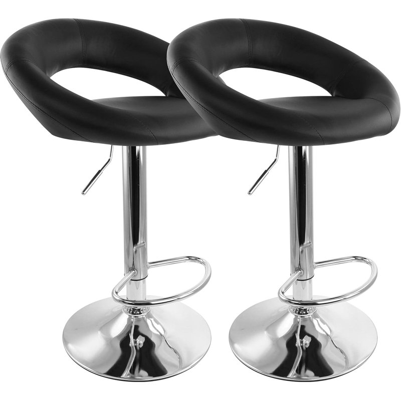 Tabouret de bar 2 pièces Elama, Noir