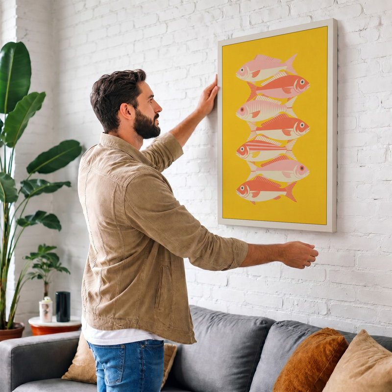 Five Small Fish Modern - Print, 24x16 - 61.0 x 40.6 cm, White Border
