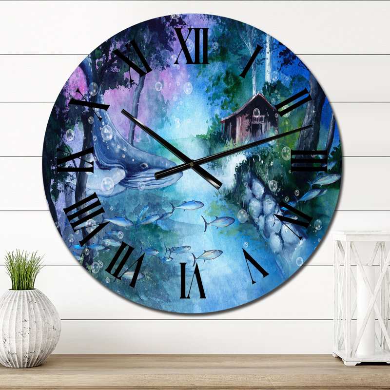 Oversized Moir Wall Clock, Medium
