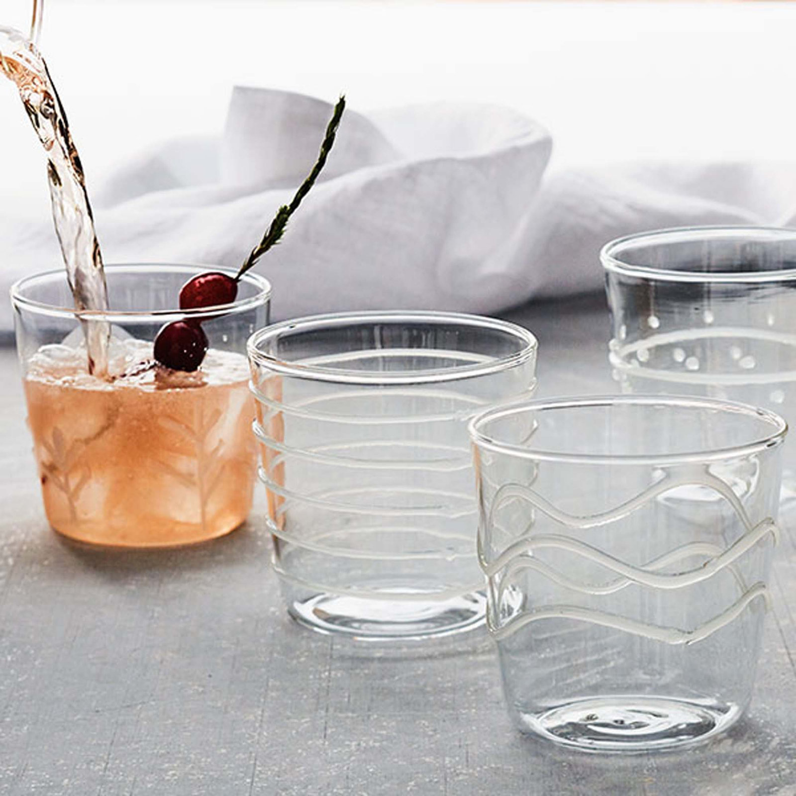Double Old Fashioned Glass, White