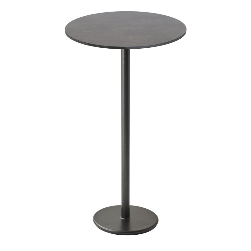 Go Outdoor Round Bar Table, 27.6" W x 27.6" L x 40.59" H, Dark Gray, Lava Gray