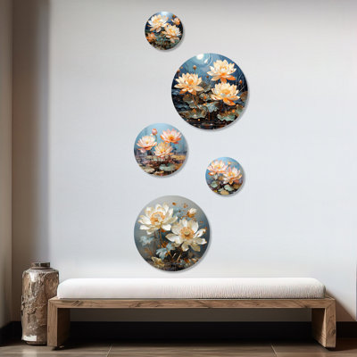 Gilded Tranquility Lotus - lot de 5 lotus ronds lotus