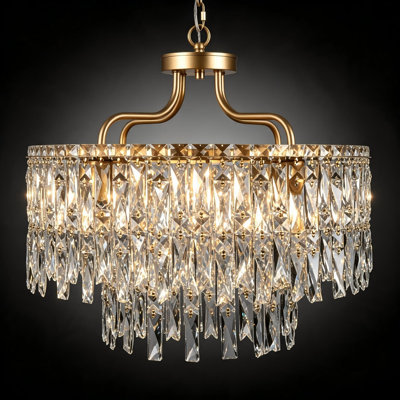 Lustre en cristal 6 lumières Modern Gold Modern