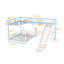 Lit superposé triple en L avec glissade et bureau, ports USB-1371496080