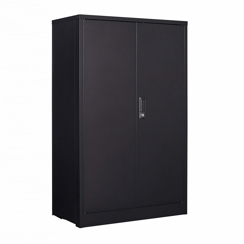 Metal Storage Cabinet with Locking Doors and Adjustable Shelf, Black