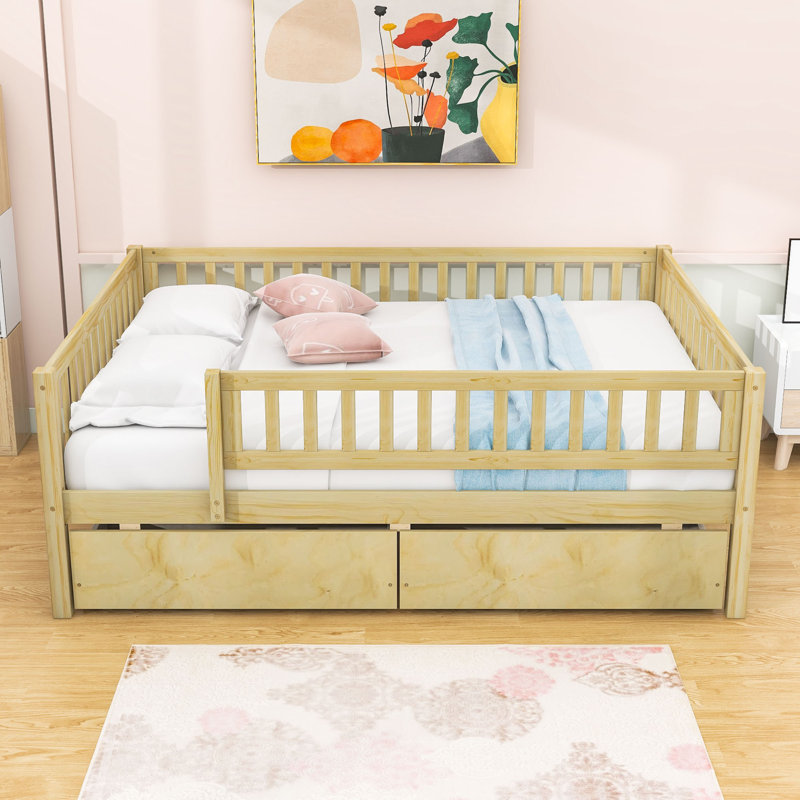 Lit de jour en bois Fairbury, Naturel, Double
