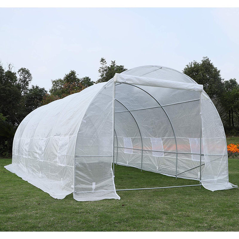 20x10x7ft Walk-in Tunnel Greenhouse Garden Warm House White, White