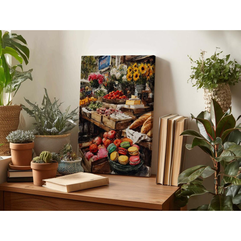 Toile du marché parisien: Nature morte impressionniste avec tournesols, H 60 po x l 40 po