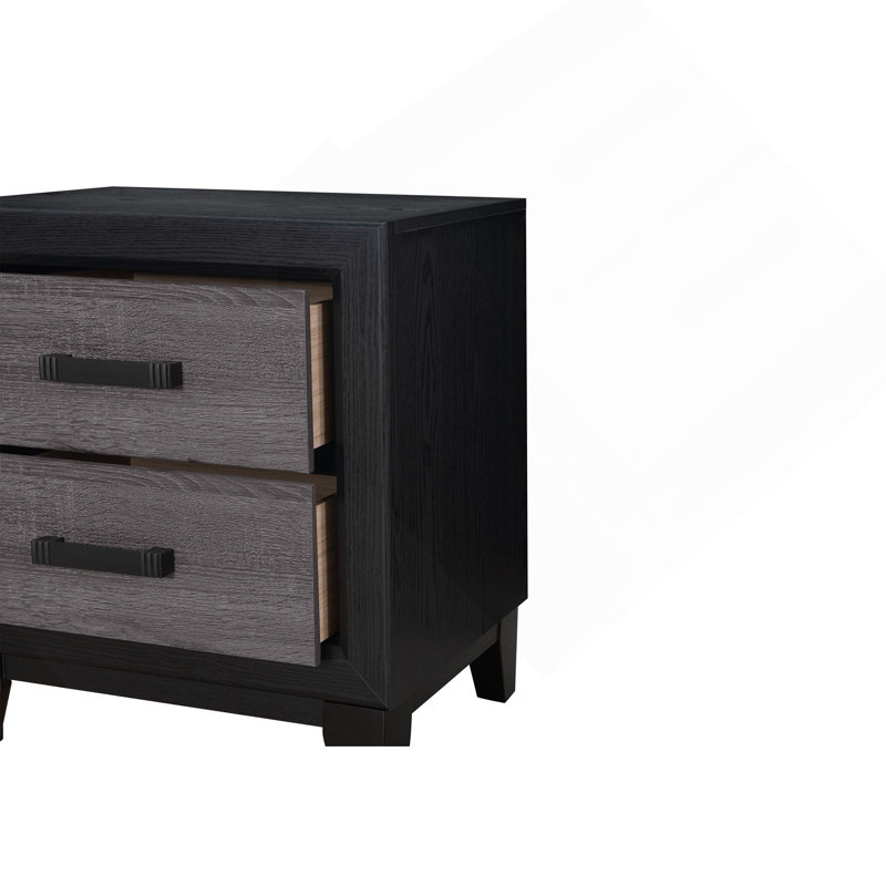 Table de chevet gris et noir SOLUTO