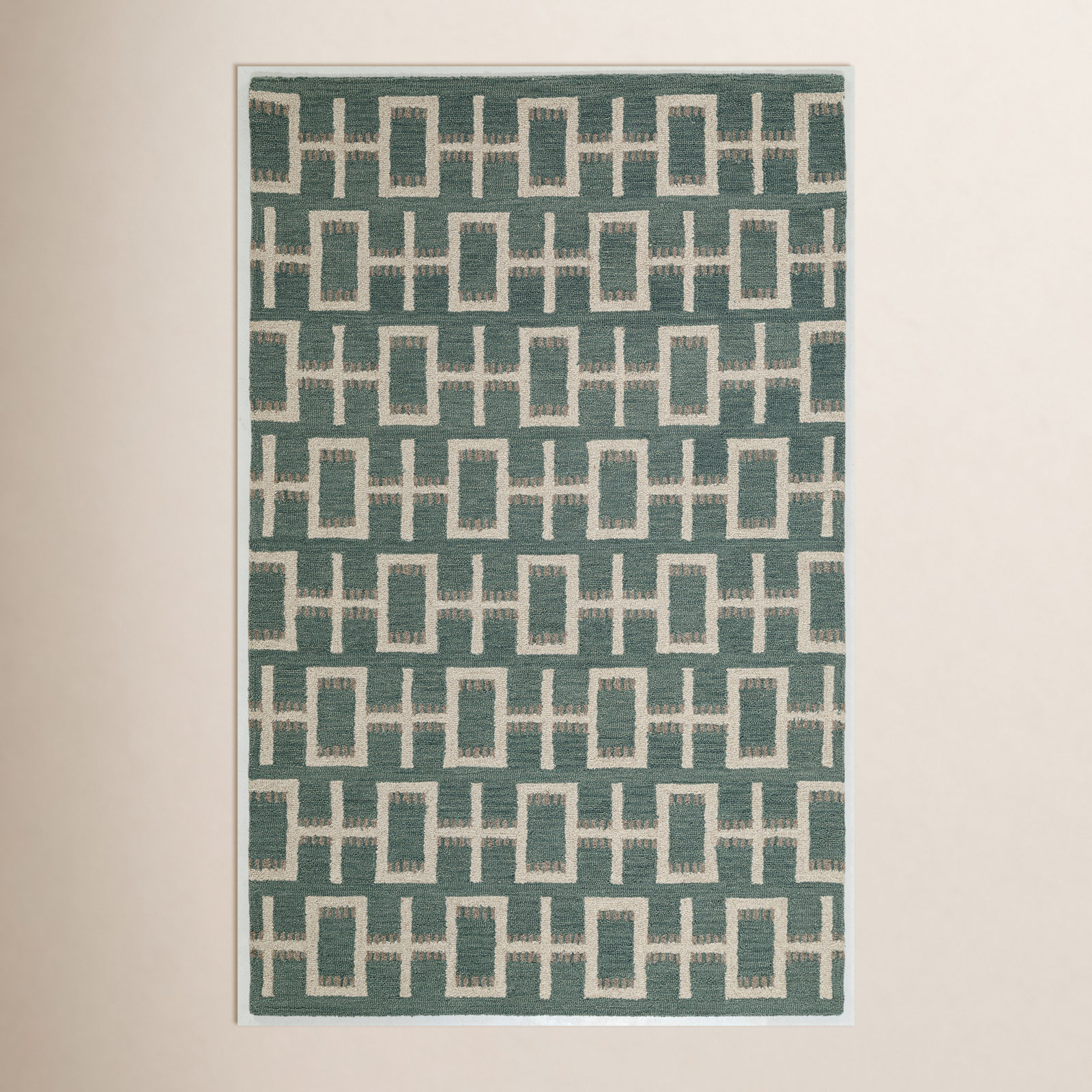 Elsey Hand-Tufted Geometric Wool Rug, Rectangle 9' x 12'