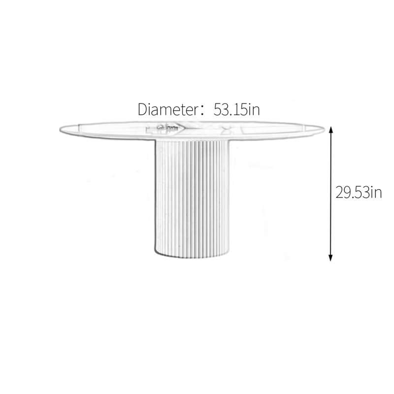 Table de salle à manger Minimalist, H 29,53 po x L 53,15 po x l 53,15 po