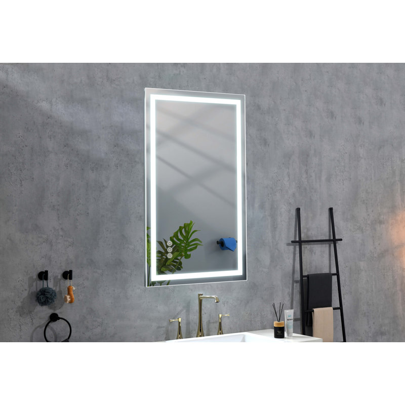 Miroir de salle de bain à DEL avec rétroéclairage avant et arrière, 40 po x 28 po