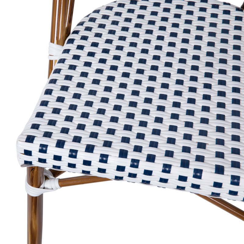 18.25'' H Side Chair, White/Navy