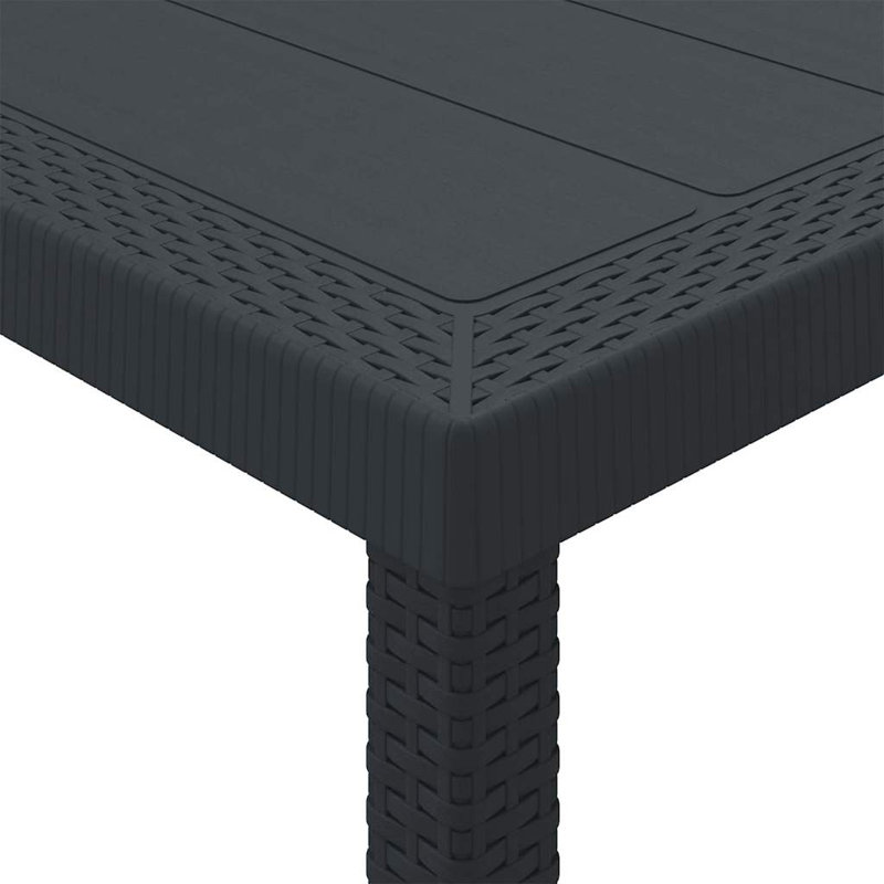 Table de jardin vidaXL anthracite en rotin de polyester de l 377 x 39,37 x 29,13 po, Anthracite