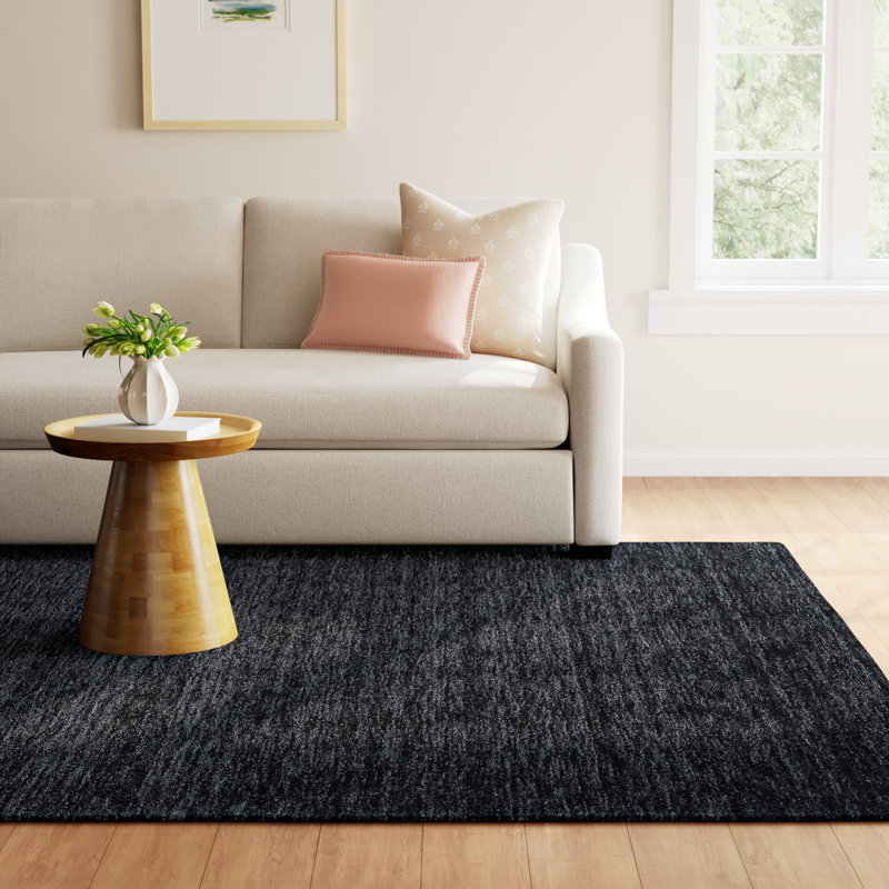Kaden Performance Wool Indoor Rug, Rectangle 8' x 11', Black