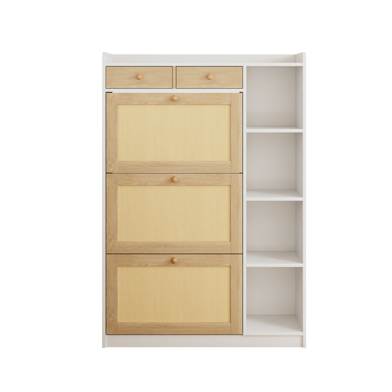 18 Pair Shoe Storage Cabinet, White