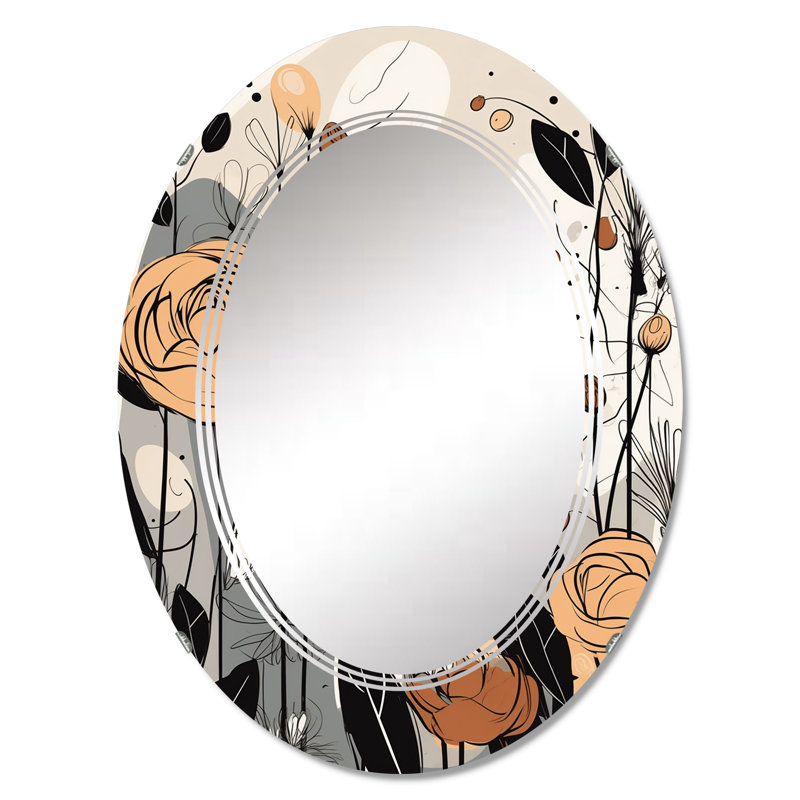 Italie - Miroir mural moderne ovale, 30 po x 20 po