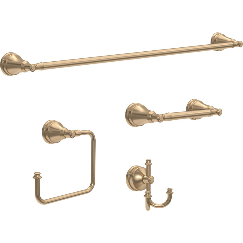 Mylan 18 in. Wall Mount Towel Bar with 6 in. Extender Bath Hardware Accessory, Champagne Bronze