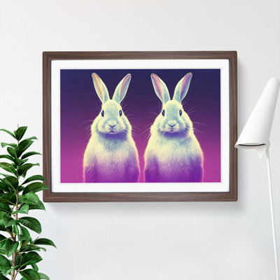 XH1022-6751X Pair Of Rabbits - Single Picture Frame Print