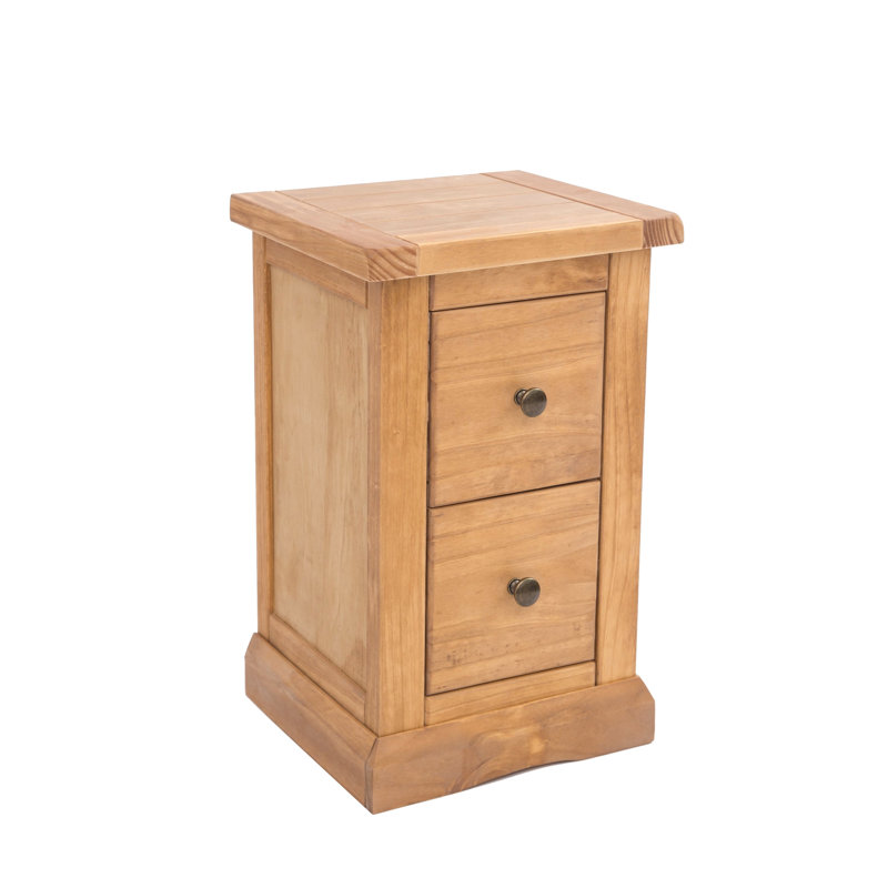 Pittsford 35 cm W Bedside Table, Waxed, Brass Knob