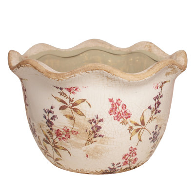 Pot à fleur en terre cuite rustique avec drainage pour plantes d'intérieur et décoration de jardin French Country