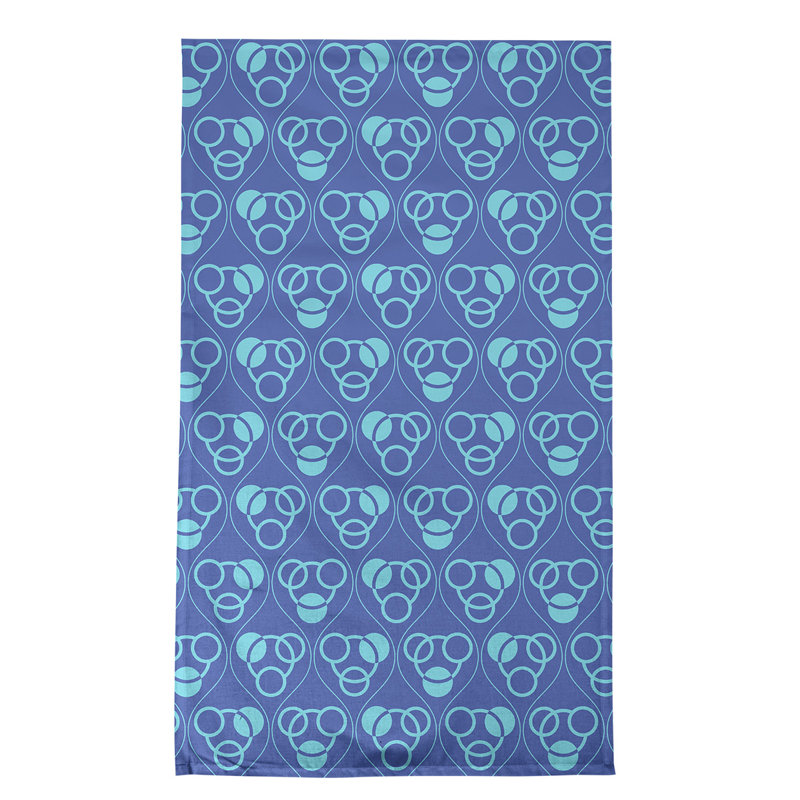 Torchon Circles and Waves, Bleu / bleu pâle, Croisé en coton