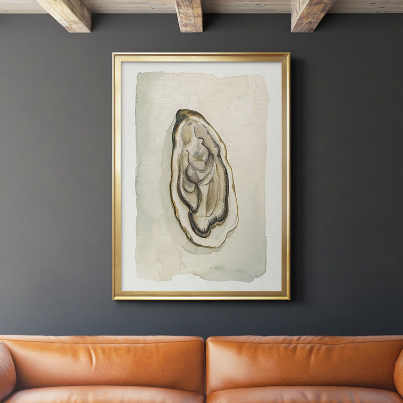 «Soft Half Shell II», reproduction encadrée de qualité supérieure - prête à être accrochée, Or