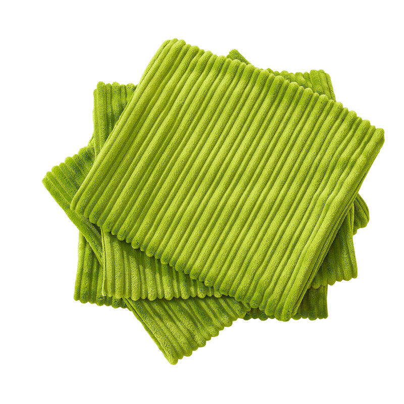 Housse de coussin rectangulaire en flanelle nervurée, Citron foncé