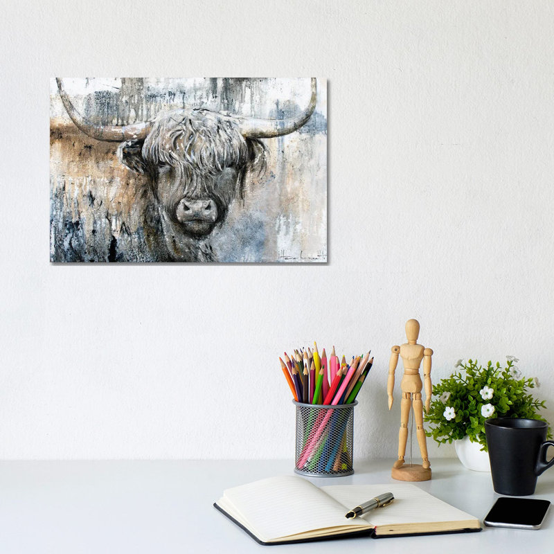 Highland Cow II - Giclée sur toile tendue avec châssis