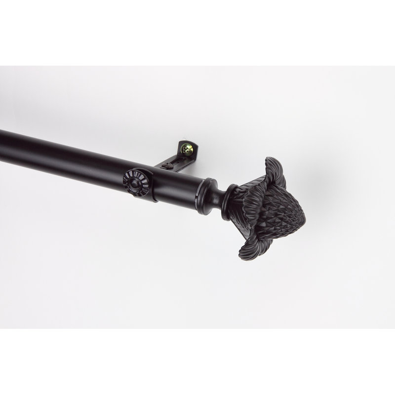 Tringle à rideaux simple Mcfaddin, l 120 po à 170 po, Noir